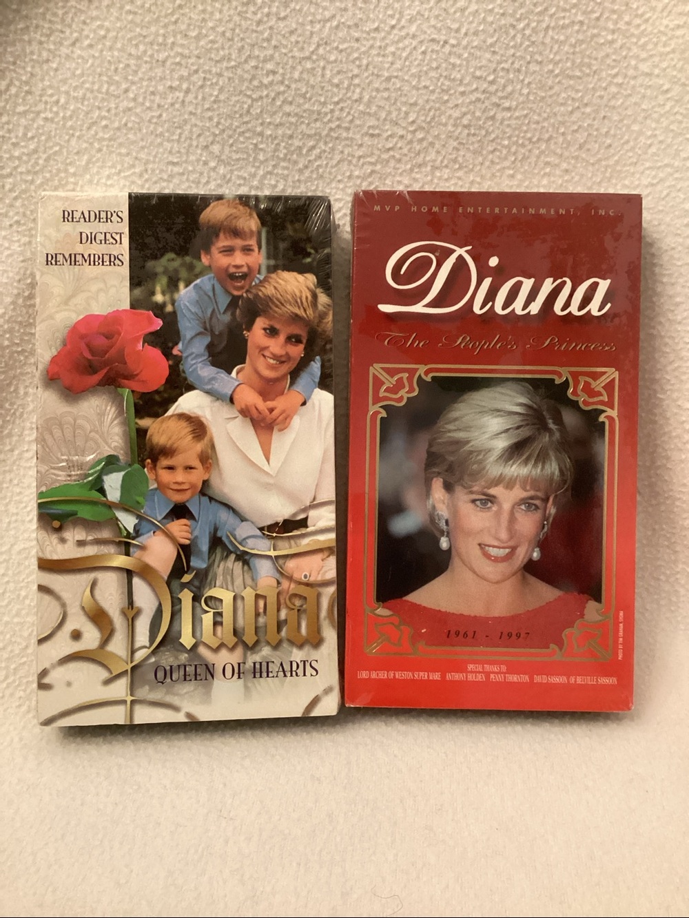 Diana VHS Tapes ~ Set of 2 ~ Queen of Hearts & The People’s Princess ~ Sealed